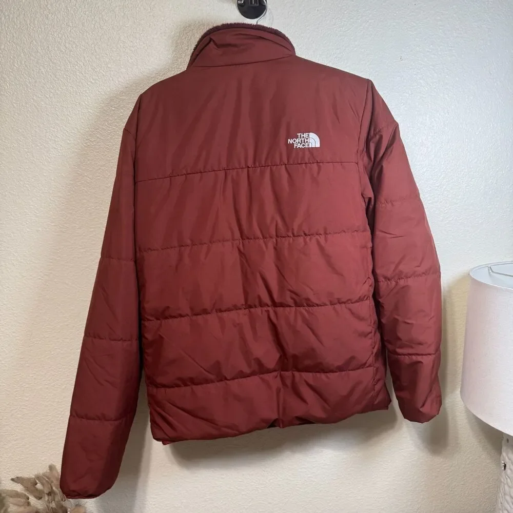 The North Face Maroon Reversible Mt Chimbo Jacket Sz M Fleece Insulate Outdoors